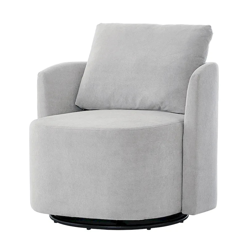 Grey / Beige / Green Chenille Swivel Barrel Accent Chair, Single Seat, 360°