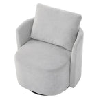 Grey / Beige / Green Chenille Swivel Barrel Accent Chair, Single Seat, 360°