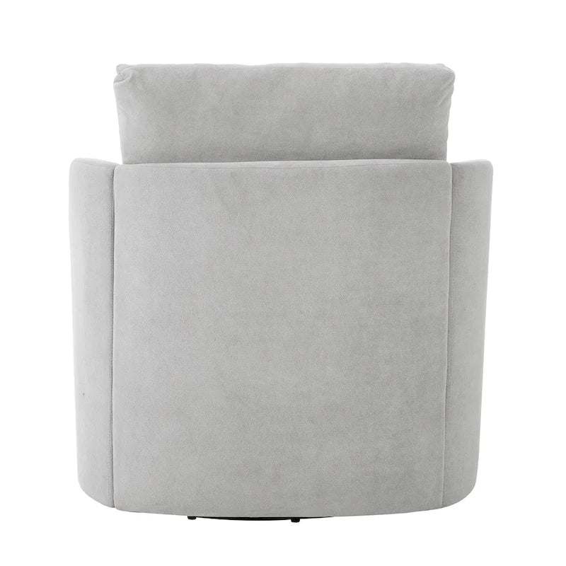 Grey / Beige / Green Chenille Swivel Barrel Accent Chair, Single Seat, 360°