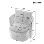 Grey / Beige / Green Chenille Swivel Barrel Accent Chair, Single Seat, 360°