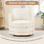 Grey / Beige / Green Chenille Swivel Barrel Accent Chair, Single Seat, 360°