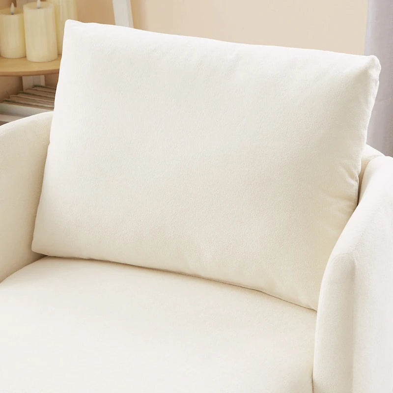 Grey / Beige / Green Chenille Swivel Barrel Accent Chair, Single Seat, 360°