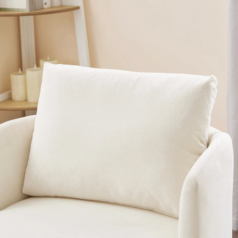 Grey / Beige / Green Chenille Swivel Barrel Accent Chair, Single Seat, 360°