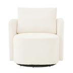Grey / Beige / Green Chenille Swivel Barrel Accent Chair, Single Seat, 360°
