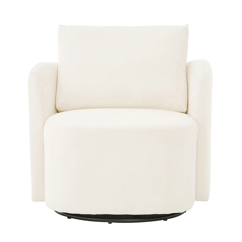 Grey / Beige / Green Chenille Swivel Barrel Accent Chair, Single Seat, 360°