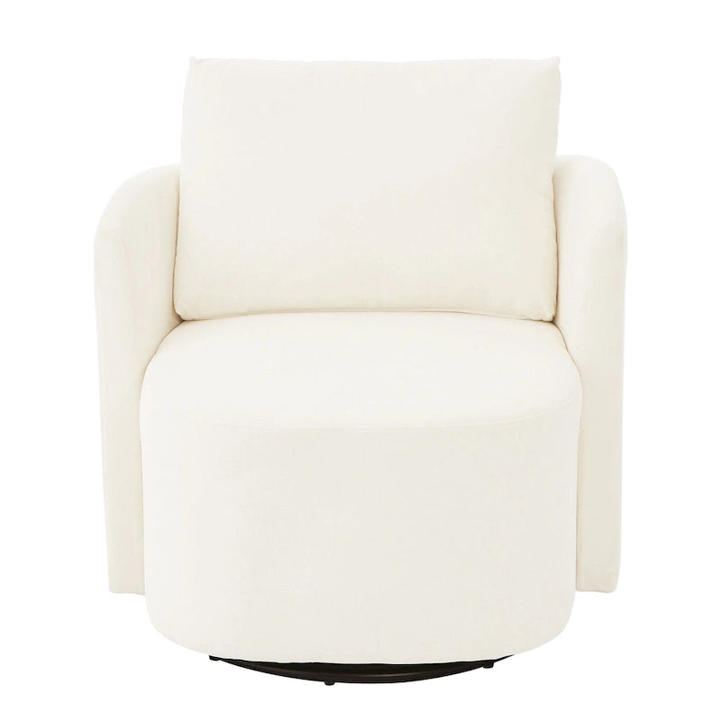 Grey / Beige / Green Chenille Swivel Barrel Accent Chair, Single Seat, 360°