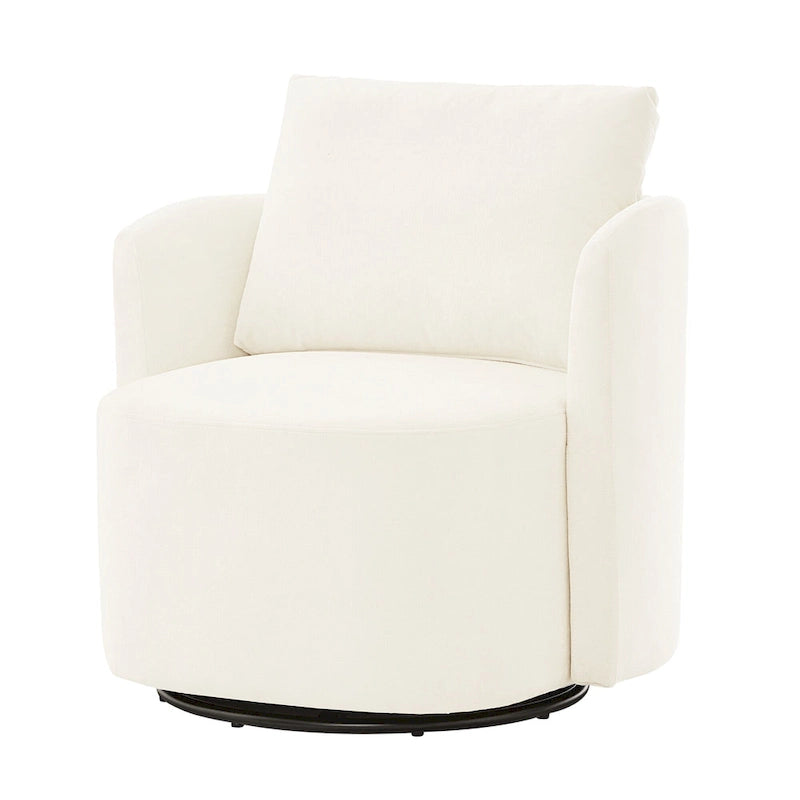 Grey / Beige / Green Chenille Swivel Barrel Accent Chair, Single Seat, 360°
