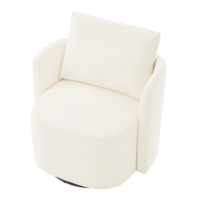 Grey / Beige / Green Chenille Swivel Barrel Accent Chair, Single Seat, 360°
