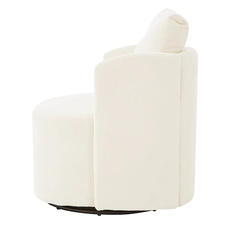 Grey / Beige / Green Chenille Swivel Barrel Accent Chair, Single Seat, 360°