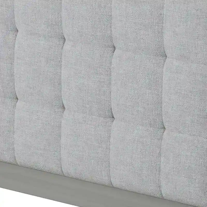 Grey Square-Tufted Upholstered Platform Bed – King (1–2 Person)