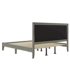 Grey Square-Tufted Upholstered Platform Bed – King (1–2 Person)