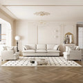 Beige / Gray Chenille Modular Sectional Sofa, 3-Seater + 2 Armchairs, Seats 5
