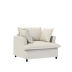 Beige / Gray Chenille Modular Sectional Sofa, 3-Seater + 2 Armchairs, Seats 5