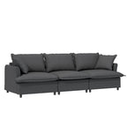 Beige / Gray Chenille Modular Sectional Sofa, 3-Seater + 2 Armchairs, Seats 5
