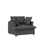 Beige / Gray Chenille Modular Sectional Sofa, 3-Seater + 2 Armchairs, Seats 5