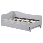 Pink Upholstered L-Shaped Daybed with Pop-Up Trundle, Twin, Sleeps 2