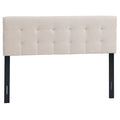 Beige Linen Button-Tufted Upholstered Headboard, Full/Queen, 1-Person