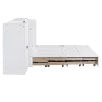 White Queen Murphy Bed with Desk, Drawer & USB Port, Sleeps 1