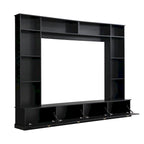 Black Modern TV Wall Unit with Bookshelf & Cabinets, 2-Person Assembly