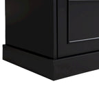 Black Modern TV Wall Unit with Bookshelf & Cabinets, 2-Person Assembly