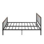 Black Metal Queen Platform Bed with Headboard, For 2 People