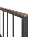 Black Metal Queen Platform Bed with Headboard, For 2 People