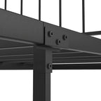 Black Metal Queen Platform Bed Frame with Headboard & Footboard, Fits 2-3 People