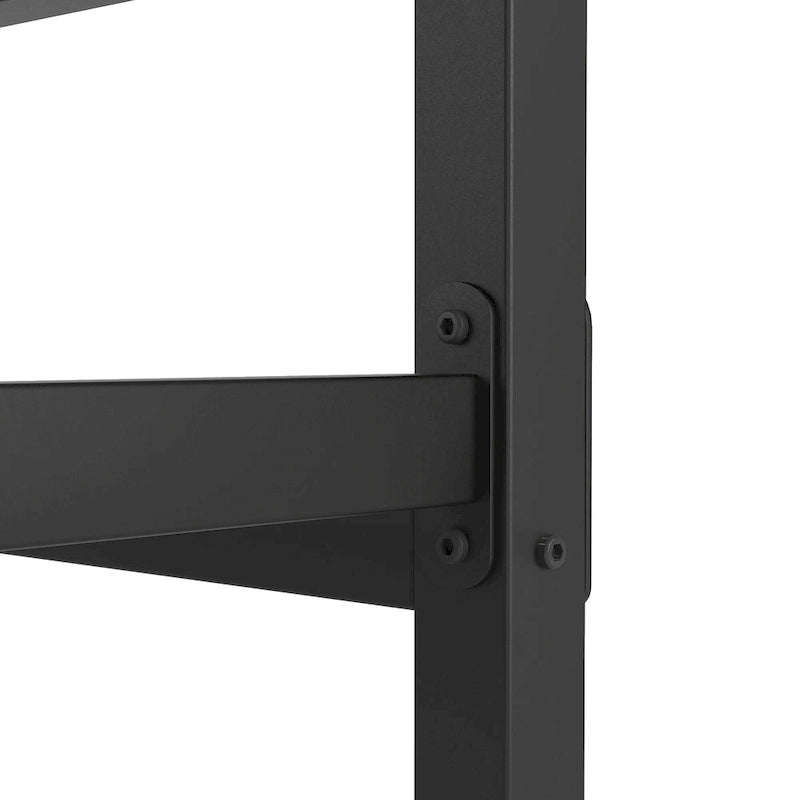Black Metal Queen Platform Bed Frame with Headboard & Footboard, Fits 2-3 People