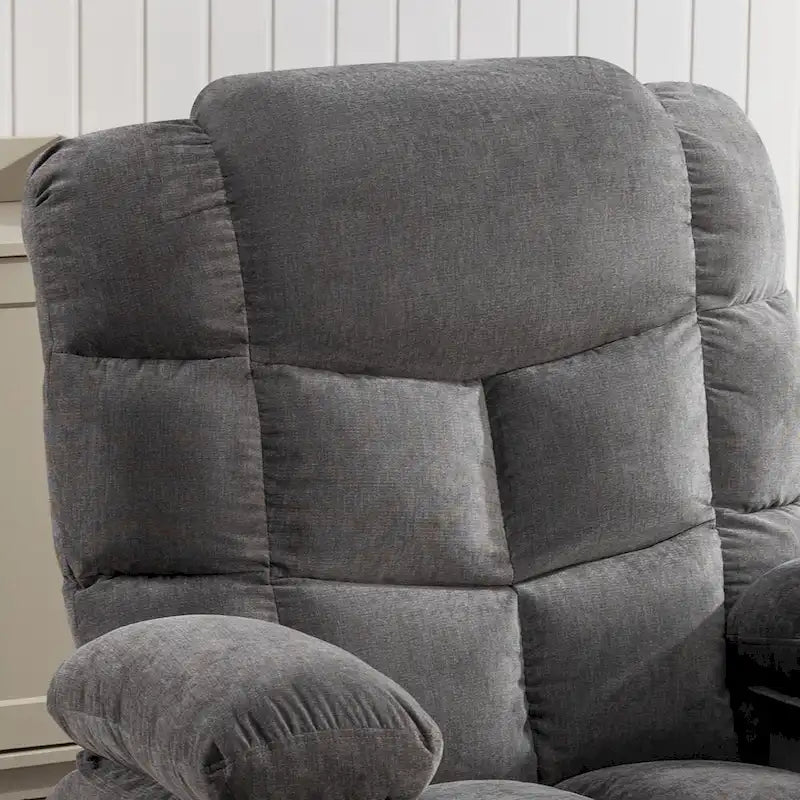 Blue/Brown/Grey Rocker Recliner with Massage, Heat & USB – Single Seat