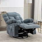 Blue/Brown/Grey Rocker Recliner with Massage, Heat & USB – Single Seat