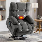 Grey / Blue / Brown Power Lift Recliner Chair for 1 Person with Heat & Massage