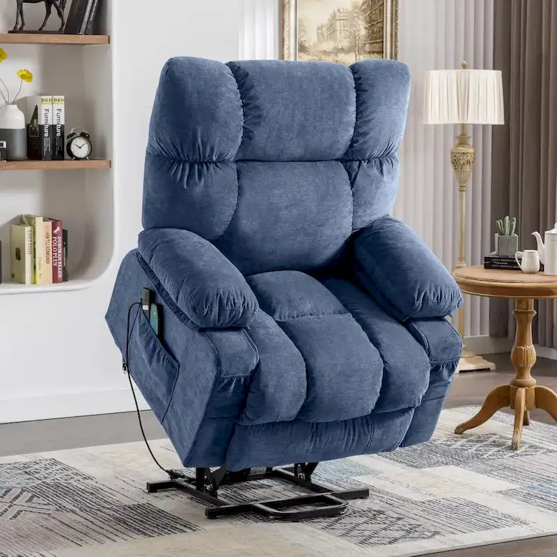 Grey / Blue / Brown Power Lift Recliner Chair for 1 Person with Heat & Massage