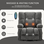 Grey / Blue / Brown Power Lift Recliner Chair for 1 Person with Heat & Massage