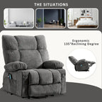 Grey / Blue / Brown Power Lift Recliner Chair for 1 Person with Heat & Massage