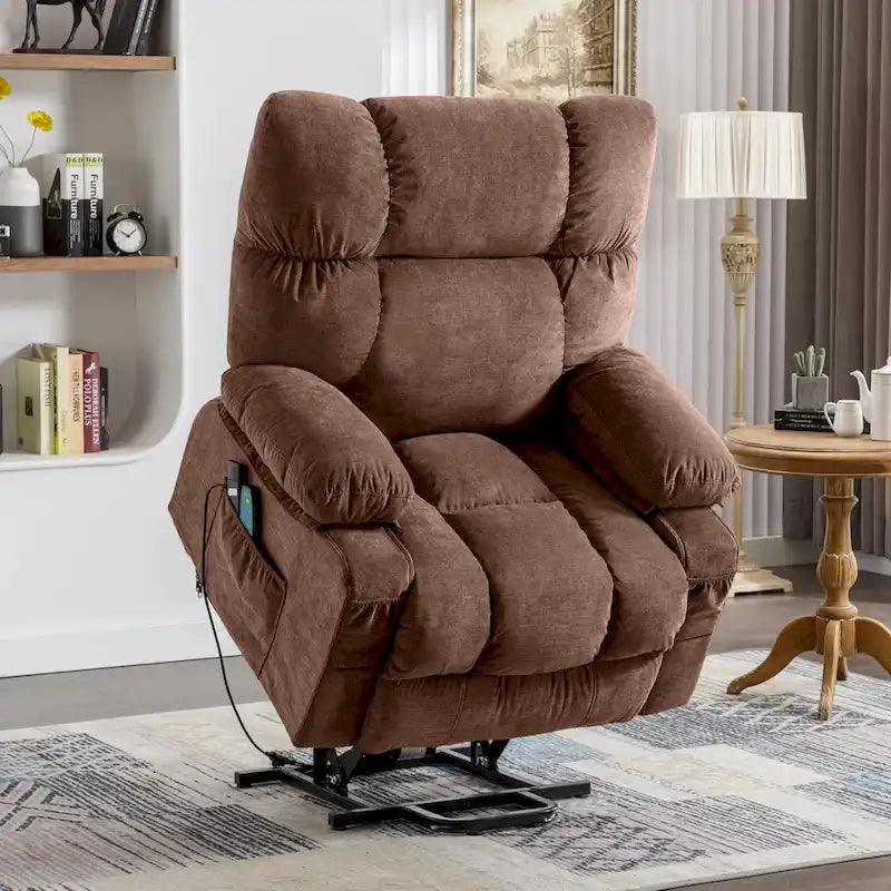 Grey / Blue / Brown Power Lift Recliner Chair for 1 Person with Heat & Massage