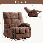 Grey / Blue / Brown Power Lift Recliner Chair for 1 Person with Heat & Massage