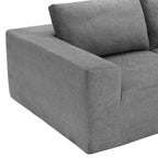 Gray L-Shaped Modular Sectional Sofa, Terrycloth, 5-Seater
