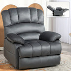 Brown/Grey Oversized Manual Recliner Chair, 155° Recline, Single