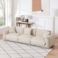 Camel/White/Brown/Black Lambswool Sherpa 4-Seater Sofa with Metal Legs