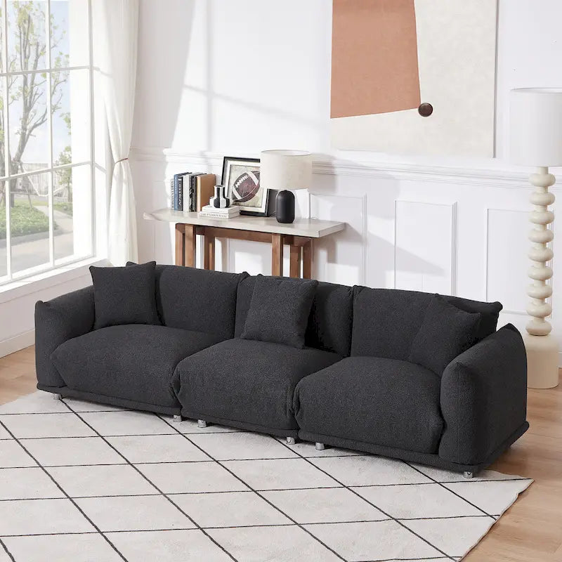 Modern 111  Oversized 3-seater Sofa with Metal Legs and Solid Wood Frame for Living Room