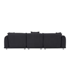 Camel/White/Brown/Black Lambswool Sherpa 4-Seater Sofa with Metal Legs