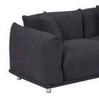 Camel/White/Brown/Black Lambswool Sherpa 4-Seater Sofa with Metal Legs