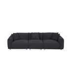 Camel/White/Brown/Black Lambswool Sherpa 4-Seater Sofa with Metal Legs