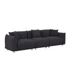 Camel/White/Brown/Black Lambswool Sherpa 4-Seater Sofa with Metal Legs