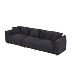 Camel/White/Brown/Black Lambswool Sherpa 4-Seater Sofa with Metal Legs