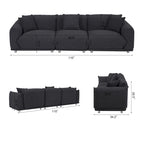 Camel/White/Brown/Black Lambswool Sherpa 4-Seater Sofa with Metal Legs