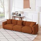 Camel/White/Brown/Black Lambswool Sherpa 4-Seater Sofa with Metal Legs