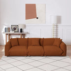 Camel/White/Brown/Black Lambswool Sherpa 4-Seater Sofa with Metal Legs