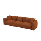 Camel/White/Brown/Black Lambswool Sherpa 4-Seater Sofa with Metal Legs