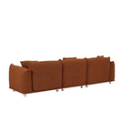 Camel/White/Brown/Black Lambswool Sherpa 4-Seater Sofa with Metal Legs
